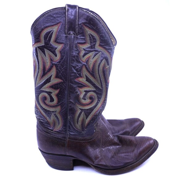 Vtg JUSTIN Exotic Iguana Lizard Western / Cowboy Boots Brown Men’s Sz 10 D 5899 - Picture 3 of 6
